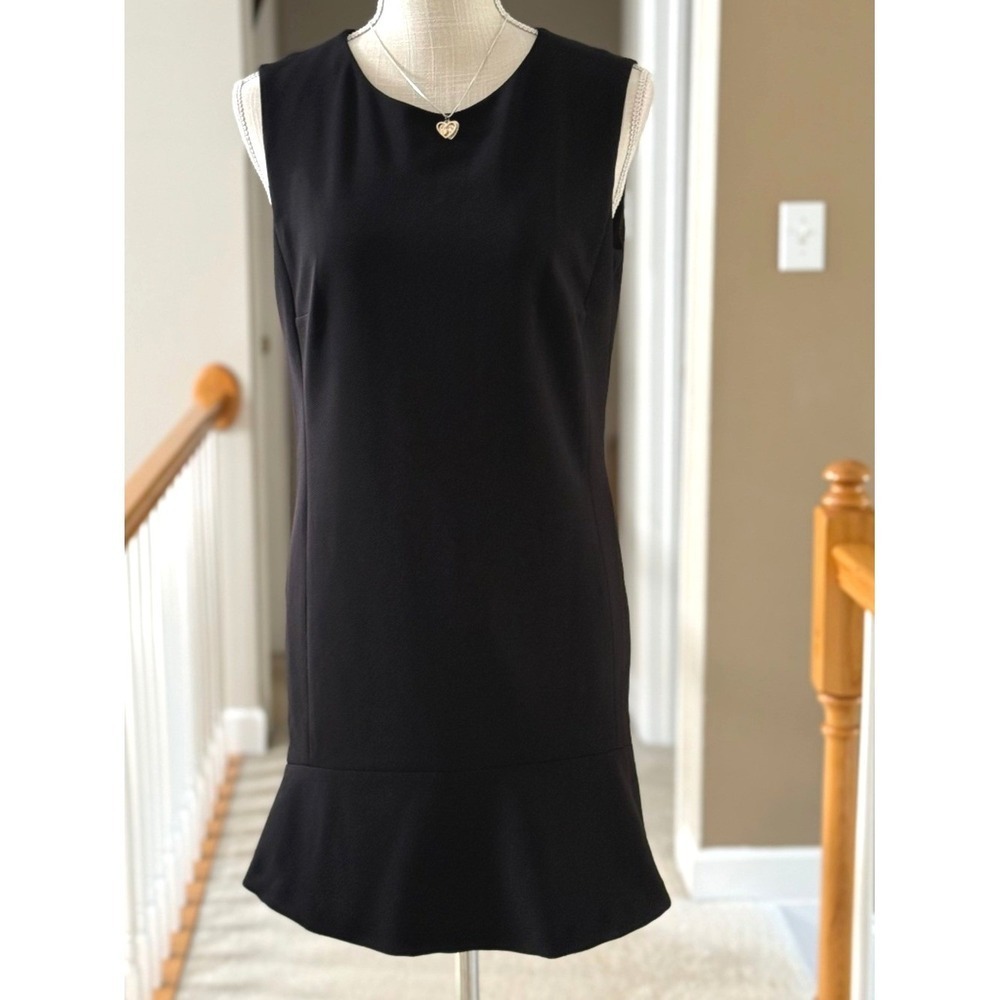 Esprit Womens Black Sleeveless Flounce Hem Shift Dress Size 6 US